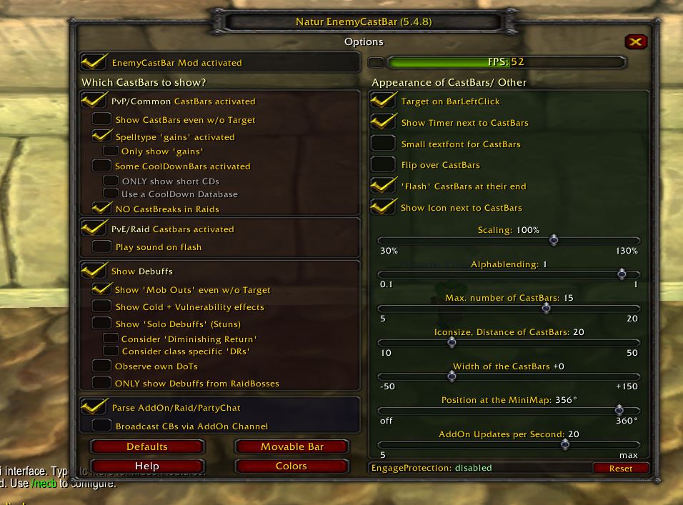 Natur EnemyCastBar - WoW Vanilla Addon